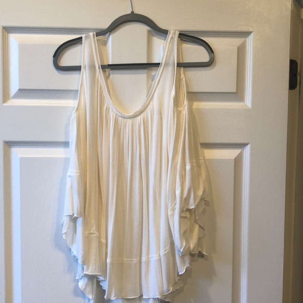 Free People Loose Fitting, Flowing Cold Shoulder Top - Picture 2 of 11